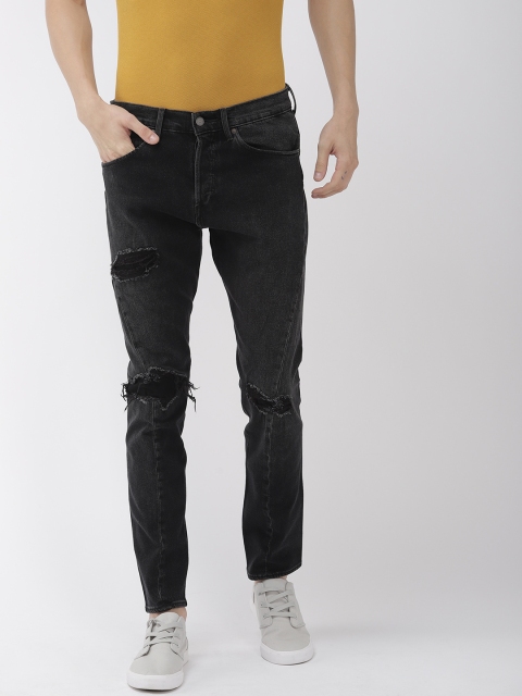 

Levis Men Black Slim Tapered Fit Mid-Rise Highly Distressed Stretchable Jeans 512