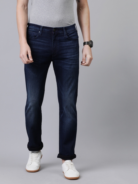 

Levis Men Blue 513 Redloop Slim Straight Fit Mid-Rise Clean Look Waterless Jeans