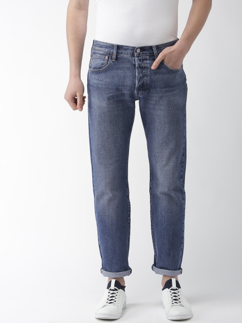 

Levis Men Blue 501 Original Fit Mid-Rise Clean Look Stretchable Jeans