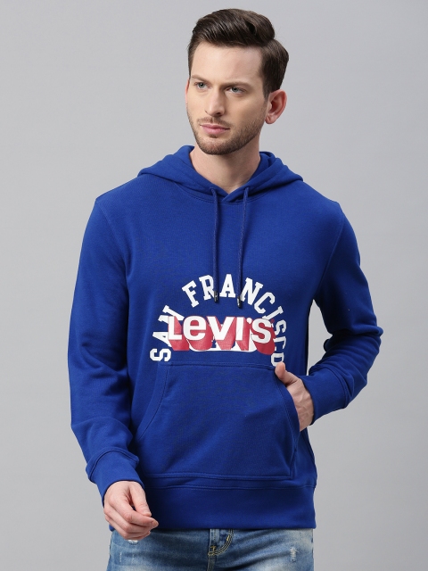 

Levis Men Blue Printed Hooded Sweatshirt