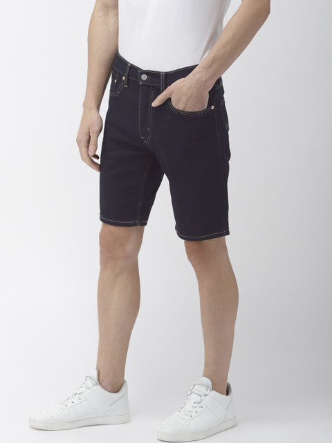 

Levis Men Blue Washed 502 Tapered Fit Denim Shorts