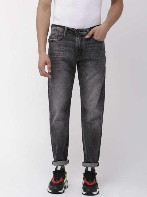 

Levis Men Grey 502 Regular Tapered Fit Mid-Rise Clean Look Stretchable Jeans