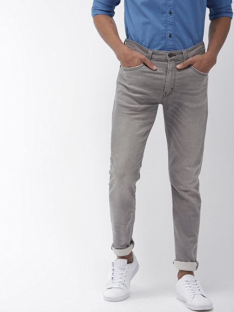

Levis Men Grey 512 Tapered Fit Mid-Rise Clean Look Stretchable Jeans