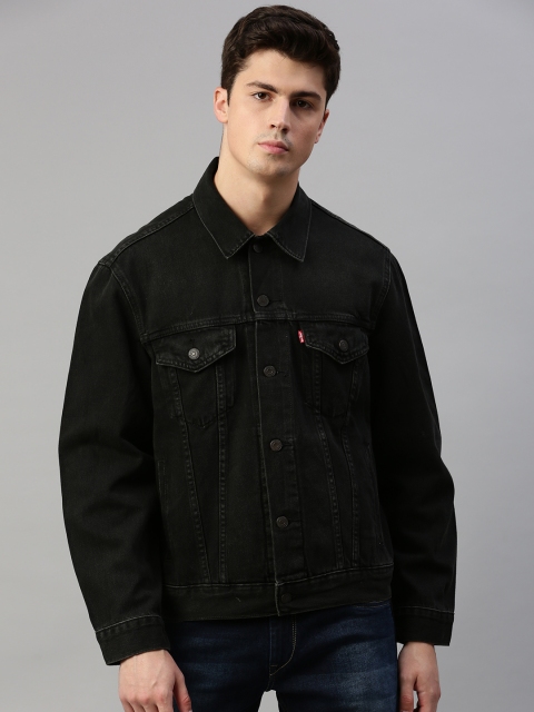 

Levis Men Black Solid Denim Trucker Jacket