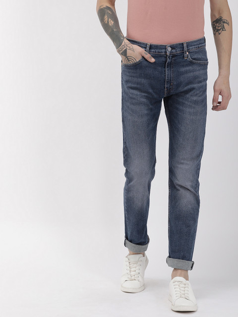 

Levis Men Blue 513 Slim Straight Fit Mid-Rise Clean Look Stretchable Jeans