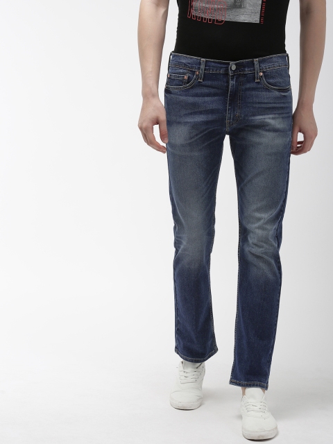 

Levis Men Blue 513 Slim Straight Fit Mid-Rise Clean Look Stretchable Jeans
