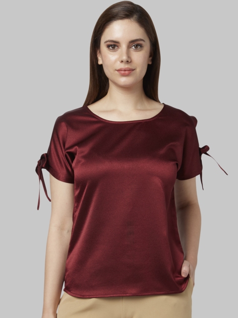 

Park Avenue Women Maroon Solid Top
