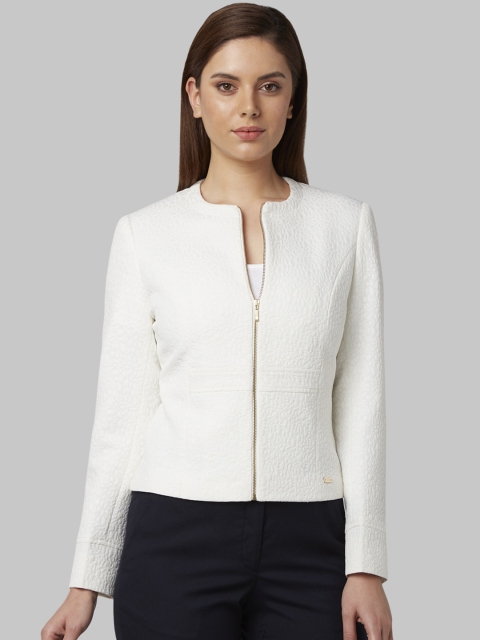 

Park Avenue Women White Solid Tailored Jacket