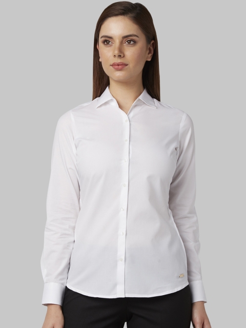

Park Avenue Women White Regular Fit Solid Formal Shirt