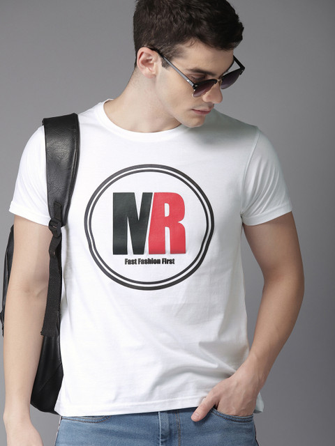 

Moda Rapido Men White Printed Round Neck T-shirt
