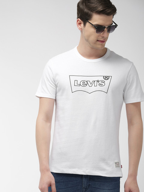 

Levis Men White Printed Round Neck T-shirt