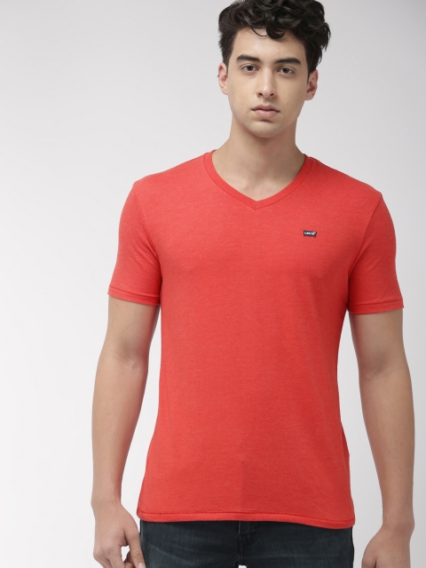 

Levis Men Coral Solid V-Neck T-shirt