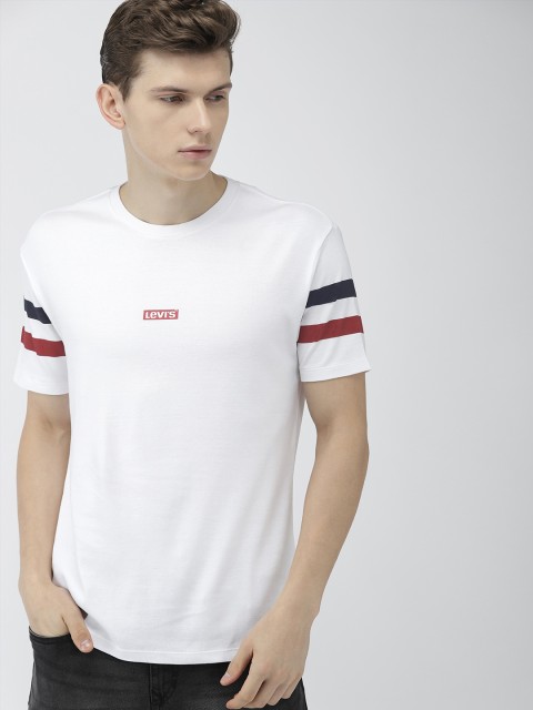 

Levis Men White Solid Round Neck T-shirt