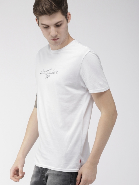 

Levis Men White Embroidered Round Neck T-shirt