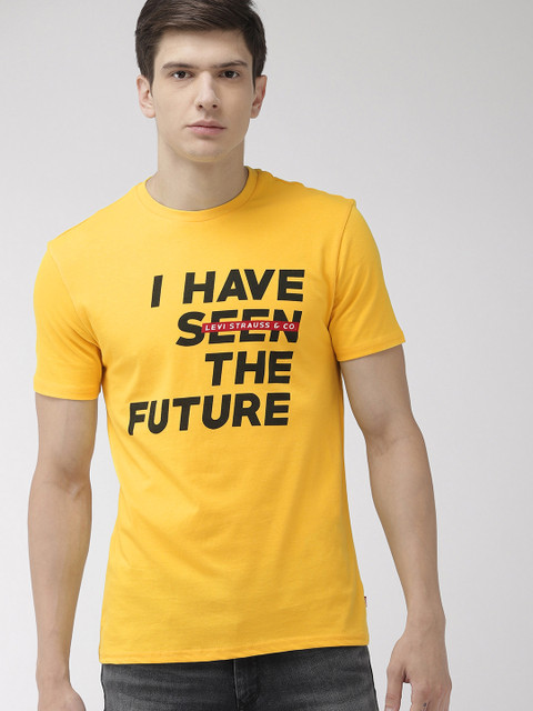 

Levis Men Yellow Printed Round Neck T-shirt