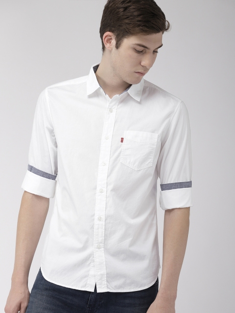 

Levis Men White 512 Slim Taper Fit Solid Casual Shirt