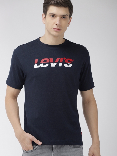 

Levis Men Navy Blue Printed Round Neck T-shirt