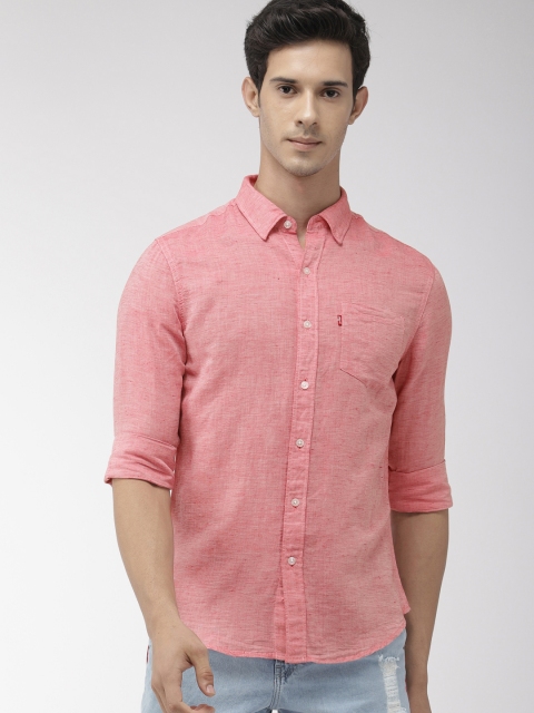 

Levis Men Red Slim Fit Solid Casual Shirt
