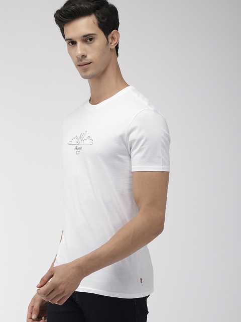 

Levis Men White Embroidered Round Neck Pure Cotton T-shirt