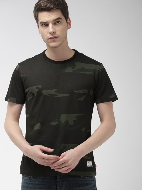 

Levis Men Black & Green Printed Round Neck T-shirt