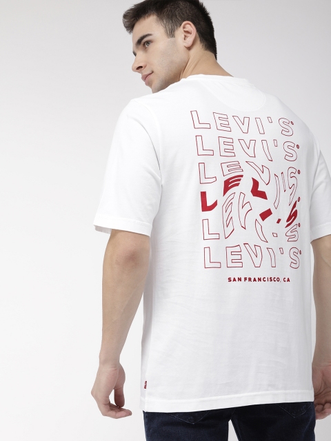 

Levis Men White Printed Round Neck Pure Cotton T-shirt