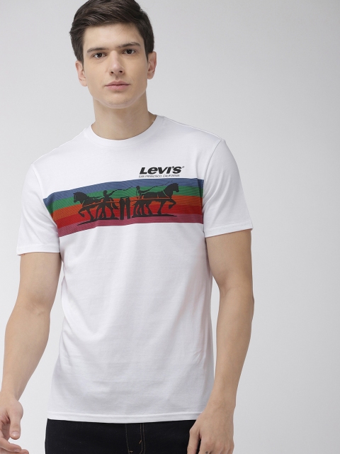 

Levis Men White Printed Round Neck T-shirt