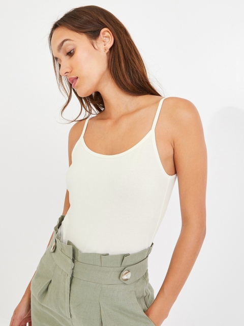 

promod Women White Solid Camisole
