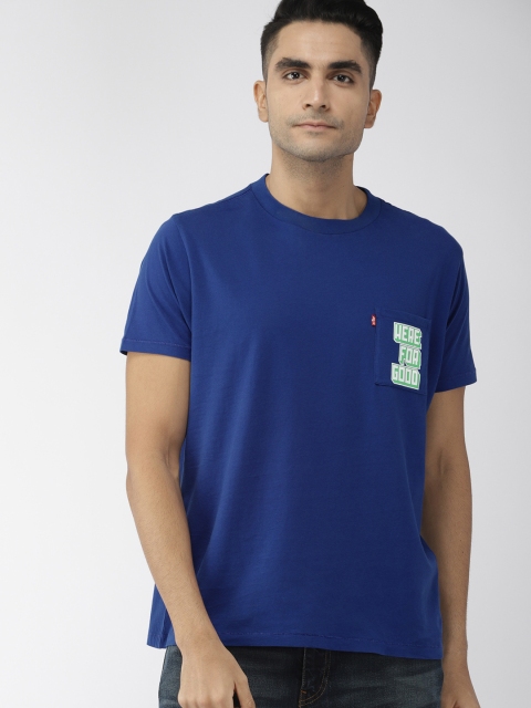 

Levis Men Blue Solid Round Neck T-shirt
