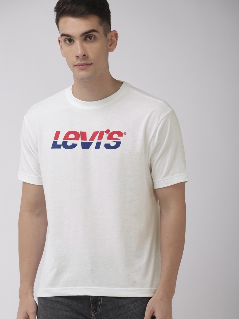 

Levis Men White Printed Round Neck T-shirt