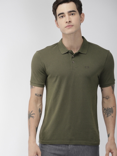 

Levis Men Olive Green Solid Polo Collar T-shirt