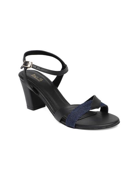 

Inc 5 Women Black & Blue Colorblocked Sandals