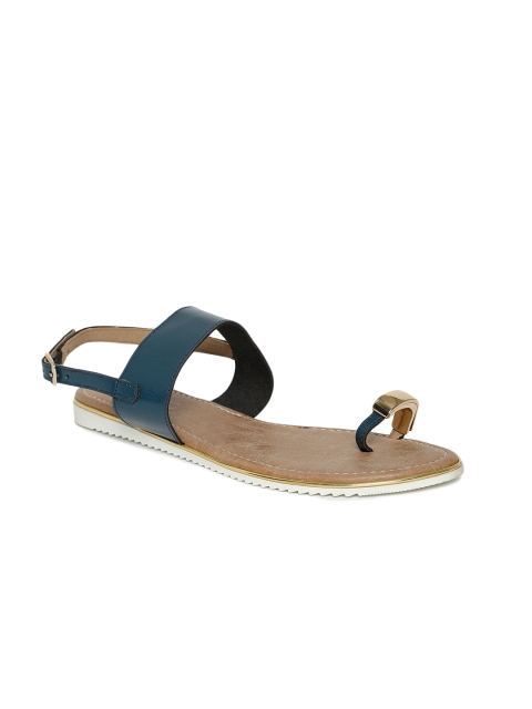 

Inc 5 Women Teal Blue Solid One Toe Flats