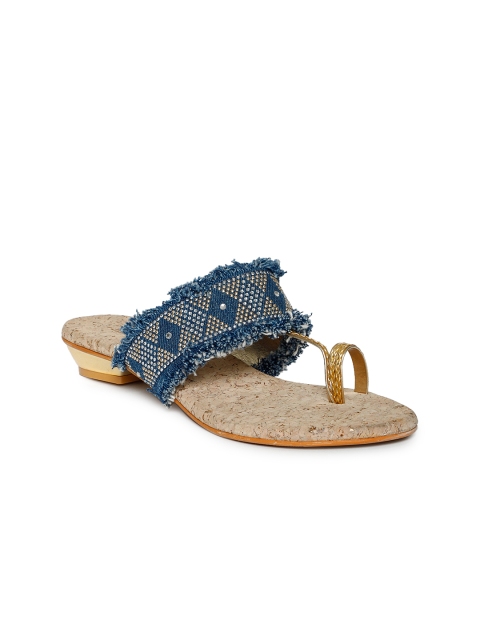 

Inc 5 Women Blue Embellished One Toe Flats