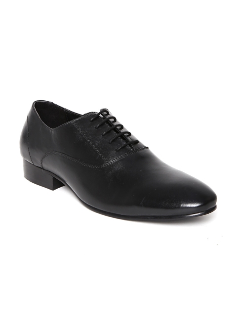 

Famozi Black Leather Formal Shoes