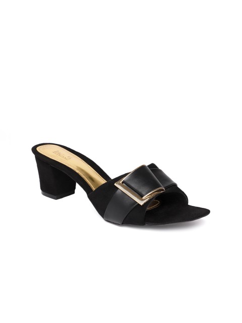 

Inc 5 Women Black Solid Heeled Sandals