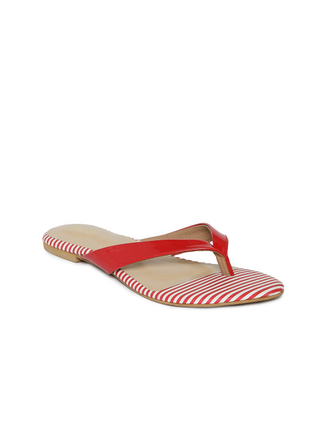 

Inc 5 Women Red Solid Open Toe Flats