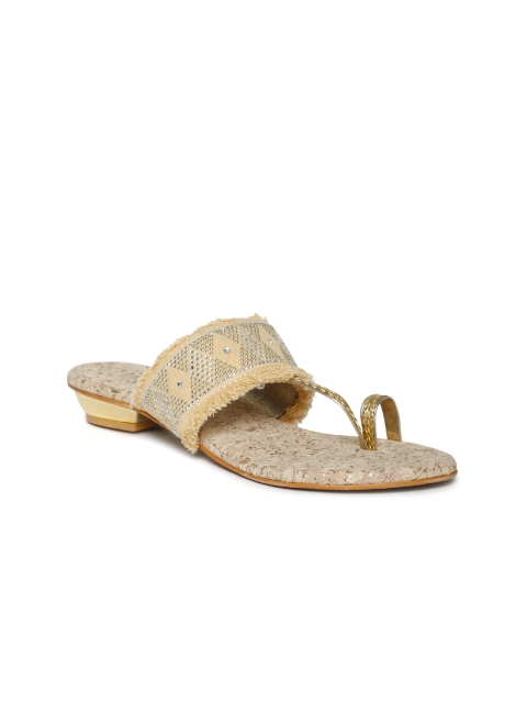 

Inc 5 Women Beige Embellished One Toe Flats