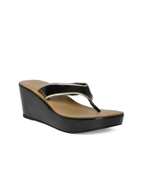 

Inc 5 Women Black Solid Wedge Sandals