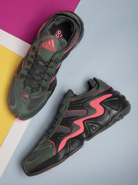 

ADIDAS Originals Men Olive Green & Coral Pink FYW S-97 Sneakers