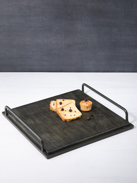 

ellementry Black Solid Wood Tray