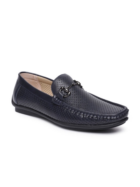 

Tresmode Men Navy Blue Perforations Loafers