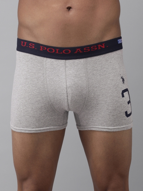 

U.S. Polo Assn. Men Grey Melange Solid Trunks Y9I015-010-P1