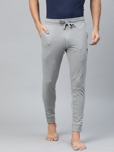 

U.S. Polo Assn. Men Grey Melange Solid Lounge Joggers