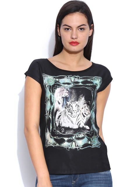 

SF JEANS by Pantaloons Black Printed Top