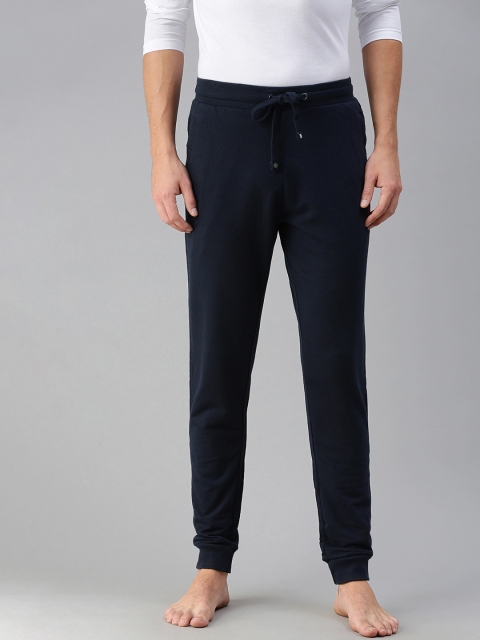 

U.S. Polo Assn. Men Navy Blue Solid Modern Fit Pure Cotton Lounge Pants