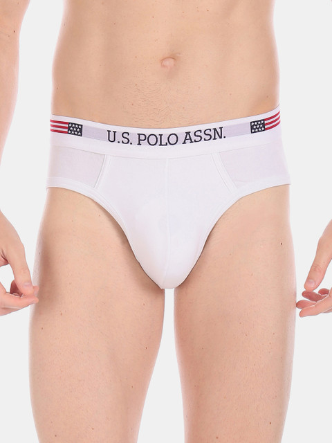 

U.S. Polo Assn. Men White Solid Comfort Fit Bikini Briefs I650-001-PL-S