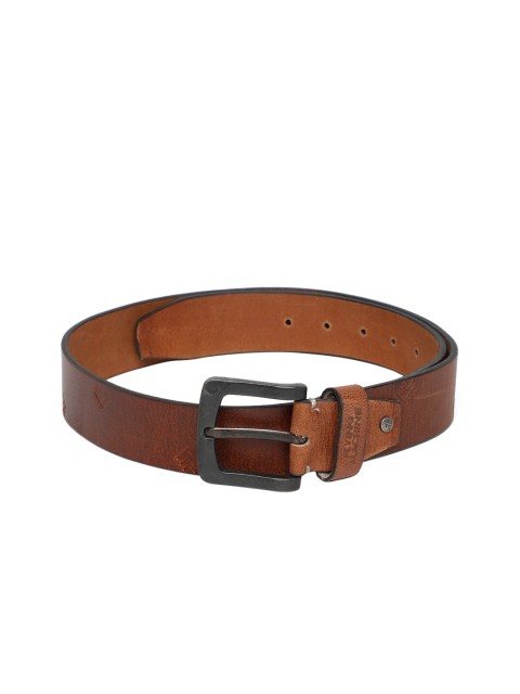 

Flying Machine Men Tan Brown Solid Leather Belt