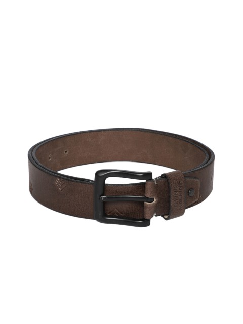 

Flying Machine Men Coffee Brown Solid Leather Belt