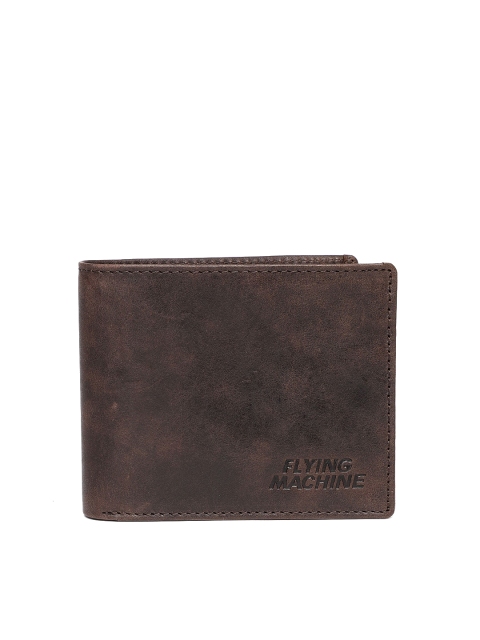 

Flying Machine Men Brown Solid Leather Two Fold Wallet