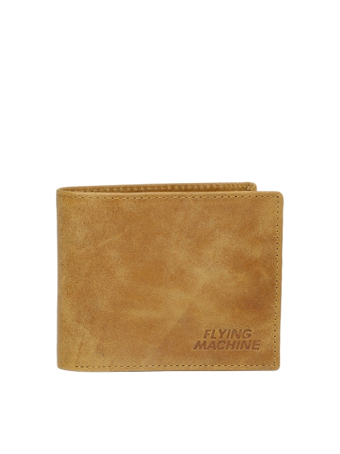

Flying Machine Men Tan Brown Solid Two Fold Leather Wallet